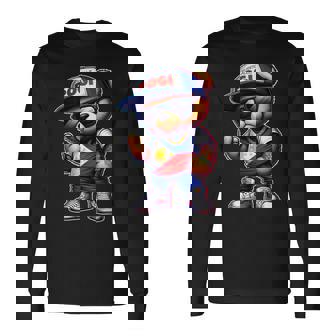 Unapologetically Pogi フィリピン国旗テディベア 長袖Tシャツ - Kawaiitshirt