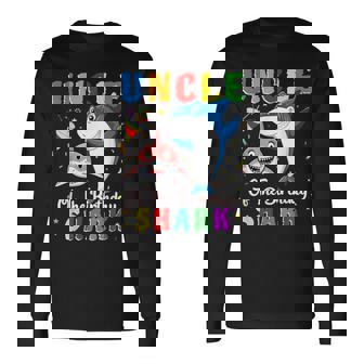 Uncle Of The Shark Birthday Family Matching Birthday Niece Long Sleeve T-Shirt - Thegiftio