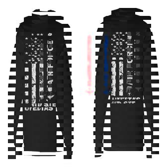 United States Air Force American Vintage Usa Flag Patriotic Long Sleeve T-Shirt | Mazezy