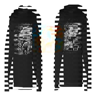 Usa Animals Bald Eagles Grizzly Bear Wolf Wilderness Nature Long Sleeve T-Shirt - Thegiftio