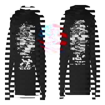 Usa United States American Flag Ski Skiing Usa Team Long Sleeve T-Shirt - Monsterry