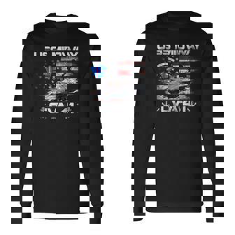 USS Midway CVA-41 Aircraft Carrier Flag Veterans Day Patriot Long Sleeve T-Shirt | Mazezy