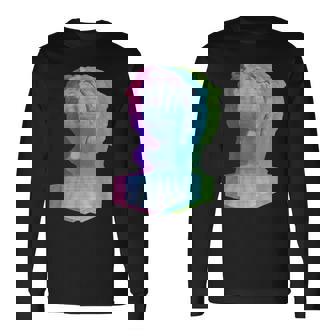 Vaporwave シュールグリッチアートシャツ 長袖Tシャツ - Kawaiitshirt