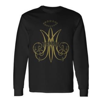 Vierge Marie Auspice Maria Catholique Traditionnelle T-shirt à manches longues - Cadeauxyz