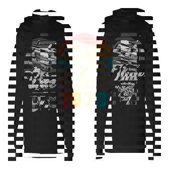 Vintage 1978 Cumpleaños 47 Años Cassette Lápiz Camiseta de manga larga - Regaloses