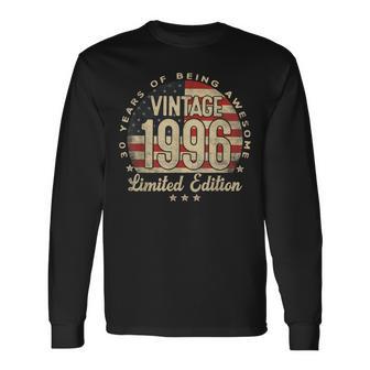 Vintage 1996 Limited Edition Usa Flag 30-Year-Old Age 30 Long Sleeve T-Shirt - Thegiftio UK