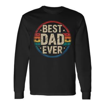 Vintage Avec Inscription Best Dad Ever Pour La Fête Des Pères T-shirt à manches longues - Cadeauxyz