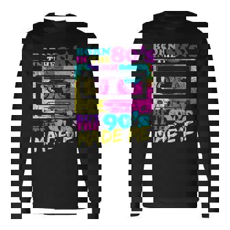Vintage Cassette Born In The 80S But 90S Made Me I Love 80S Long Sleeve T-Shirt | Mazezy