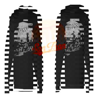 Vintage Distressed San Francisco California Baseball Lovers Long Sleeve T-Shirt | Mazezy