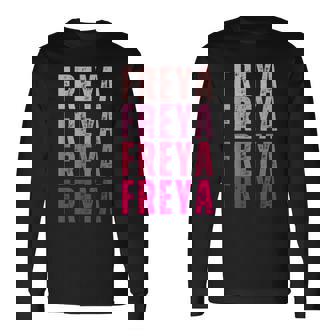 Vintage Freya Personalized Name I Love Freya Long Sleeve T-Shirt | Seseable CA