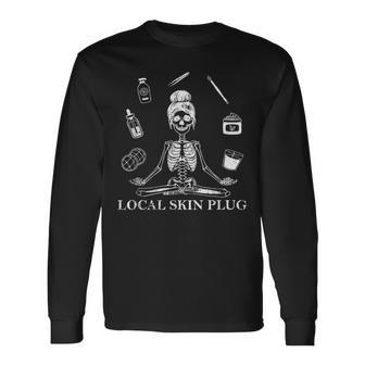 Vintage Local Skin Plug Skincare Dermatologist Esthetician Long Sleeve T-Shirt - Thegiftio UK