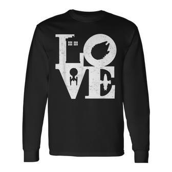 Vintage I Love Magic And Science Fiction Space Black Remix Long Sleeve T-Shirt | Mazezy