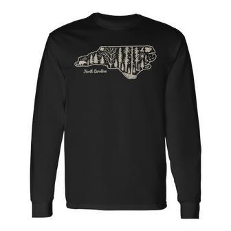 Vintage North Carolina Usa Outdoor Long Sleeve T-Shirt | Mazezy