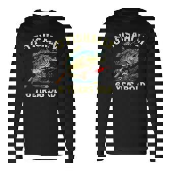 Vintage O'fishally 6 Years Old Fishing 6Th Birthday Boy Long Sleeve T-Shirt - Monsterry