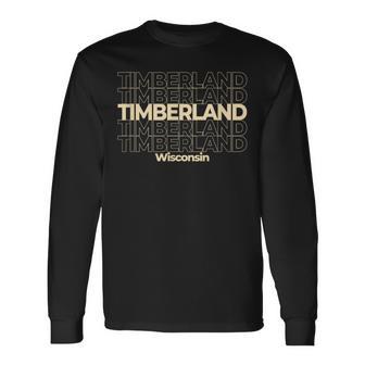 Vintage Timberland Wisconsin Repeating Text Long Sleeve T-Shirt - Thegiftio