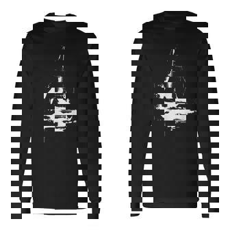 Voilier Dessin Bateau Plage Catamaran T-shirt à manches longues - Cadeauxyz