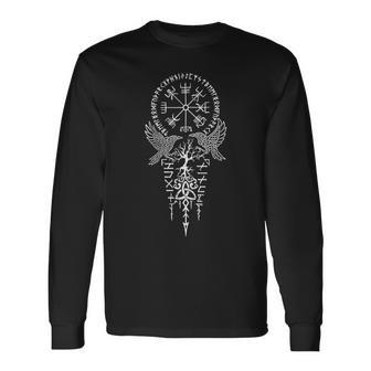 Walhalla Odins Raben Runen Nordischer Kompass Wikinger Langarmshirts - Geschenkecke