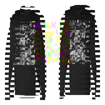 Walk It Like A Dog Mardi Gras Louisiana Carnival Fat Tuesday Long Sleeve T-Shirt - Thegiftio