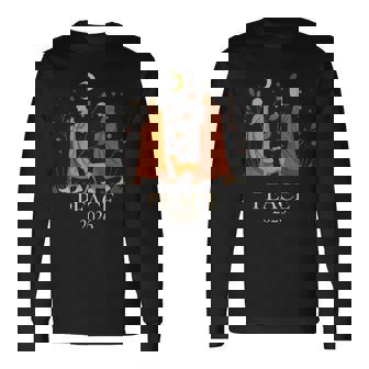 Walk Peace 2026 World Peace Monks With Aloka Dog Long Sleeve T-Shirt | Seseable UK