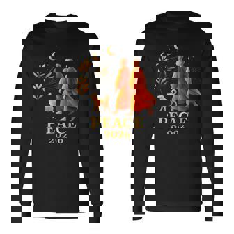 Walk Peace 2026 World Peace Monks With Aloka Dog Spiritual Long Sleeve T-Shirt - Monsterry