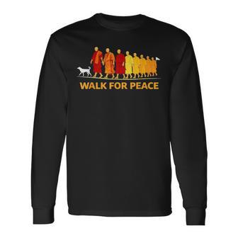 Walk For Peace Buddhist Monks Inspirational Journey Long Sleeve T-Shirt | Mazezy