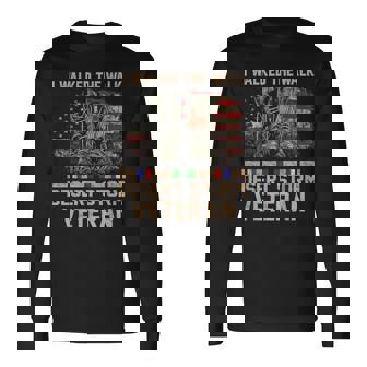 I Walked The Walk Desert Storm Veteran Us Flag Gulf War Long Sleeve T-Shirt | Seseable FR