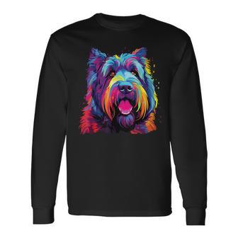 Watercolor Colorful Bouvier Des Flandres Dog Long Sleeve T-Shirt - Thegiftio UK