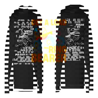 Wedding Iam The Ring Bearer Monster Truck Boys Long Sleeve T-Shirt - Monsterry