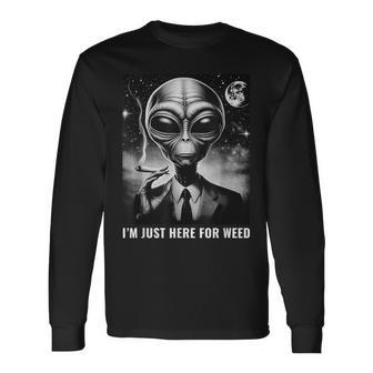 Weed Stoner Alien 420 Joint Marijuana Cannabis Long Sleeve T-Shirt - Thegiftio UK