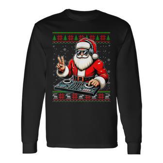 Weihnachtsmann Dj Mixer Music Hässlicher Weihnachts Langarmshirts - Geschenkecke