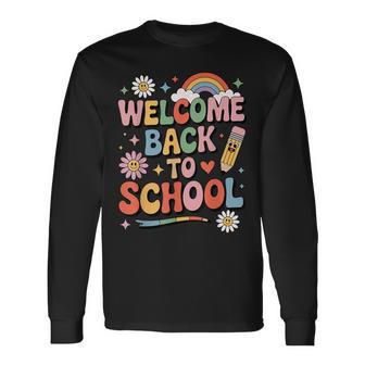 Welcome Back Tochool Kinder Lehrer Retro Langarmshirts - Geschenkecke