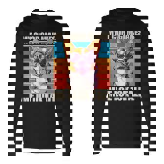 Welsh Corgi Pembroke Dog My Corgi Makes Me Look Tall -Adults Black Small Classic Fit Crew Neck Short Sleeve Long Sleeve T-Shirt | Mazezy