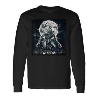Wendigo Cryptid Monster Creepy Skinwalker Evil Horror Long Sleeve T-Shirt - Thegiftio UK