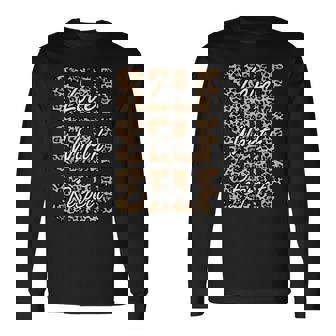 Wild About My Self-Ishx3 Leopard Spots Wt Long Sleeve T-Shirt | Seseable FR