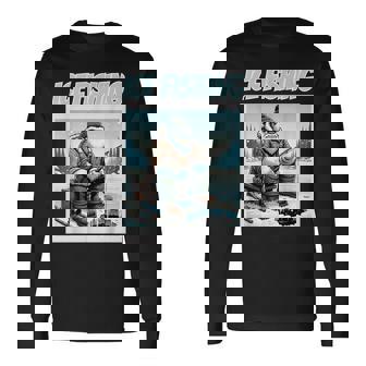 Winter Angling Abdominal Snowman Ice Fishing Long Sleeve T-Shirt | Mazezy