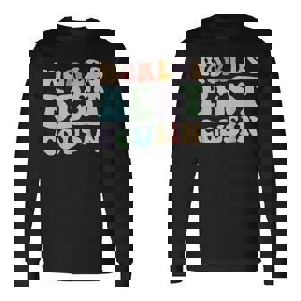 World's Best Cousin Retro Graphic – Fun And Colorful Cousin Long Sleeve T-Shirt - Thegiftio