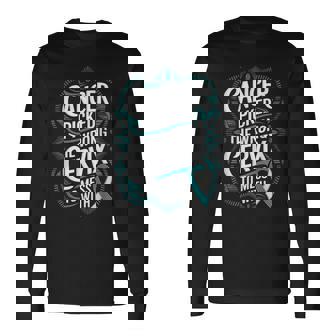 Wrong Cervix To Mess Teal Ribbon Cervical Cancer Awareness Long Sleeve T-Shirt - Monsterry