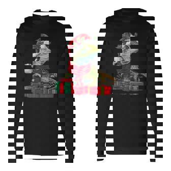 Xmas Holiday Santa Lizard Christmas Long Sleeve T-Shirt | Mazezy