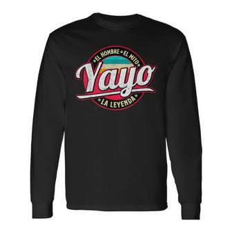 Yayo El Mito La Leyenda Regalo Día Del Padre Abuelo Hombre Camiseta de manga larga - Regaloses
