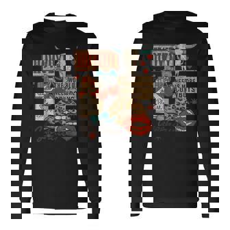 Yeehaw Cowgirl Howdy Collage Retro Western Cowboy Aesthetic Long Sleeve T-Shirt | Seseable CA