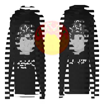 おもしろたこ焼き 日本料理 大阪料理 ひらがな 文字 長袖Tシャツ - Kawaiitshirt