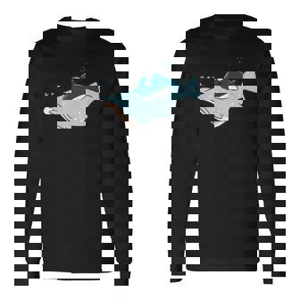 かわいい カワイイ アニメ 眠っているサメ ジンベイザメ 日本語 長袖Tシャツ - Kawaiitshirt