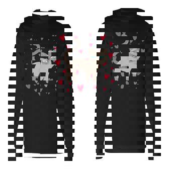 かわいいシャム猫プリント 長袖Tシャツ - Kawaiitshirt