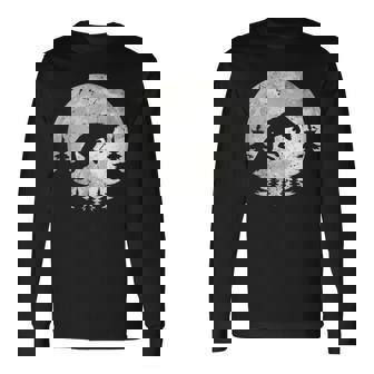 きつね 北海道 ムーンフォックスジャンプ 動物の自然を探している 長袖Tシャツ - Kawaiitshirt