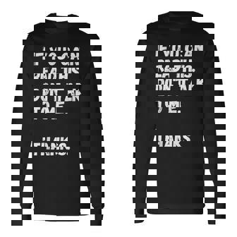 これを読めたら私に話しかけないでください-面白い人が嫌い 長袖Tシャツ - Kawaiitshirt