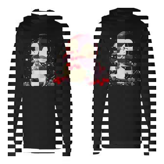 さくらんぼペンギン かわいい チェリー フルーツ アートワーク ペンギン好き 長袖Tシャツ - Kawaiitshirt