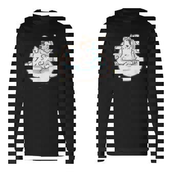 ねこぺん日和 すやすや 長袖Tシャツ - Kawaiitshirt