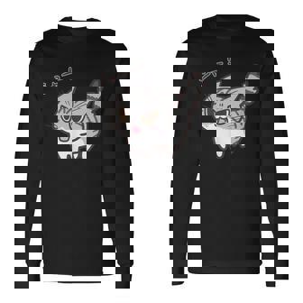 ねこシャーサバトラ白猫ver 長袖Tシャツ - Kawaiitshirt