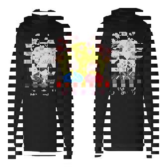 ひな祭り、ひな人形、着物、日本祭りかわいい、桃の節句、提灯、日本の伝統的なお祭り、春、春休み、日本人形 長袖Tシャツ - Kawaiitshirt