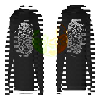 アイルランドデザイン ケルト犬＆旗トリコロールアイルランド 長袖Tシャツ - Kawaiitshirt